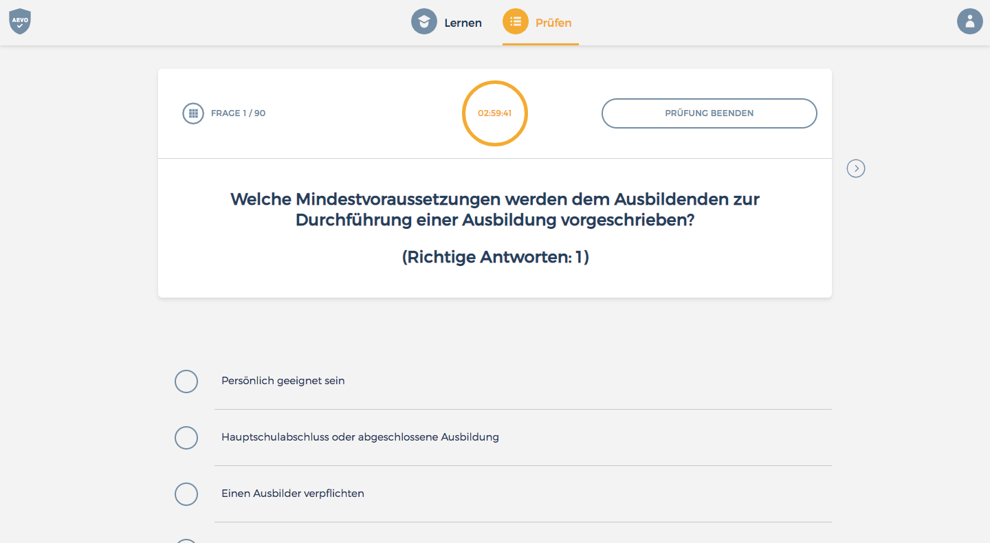 AEVO Lernen Mit AEVO Coach auf bis zu 3 Endgeräten lernen